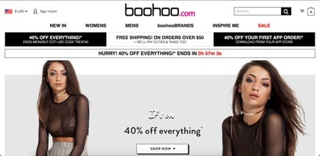 Sites like Boohoo