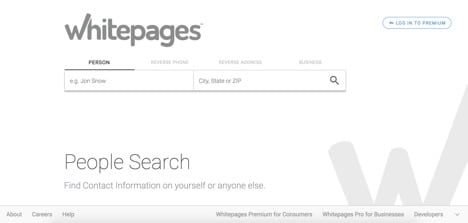 whitepages phone look up